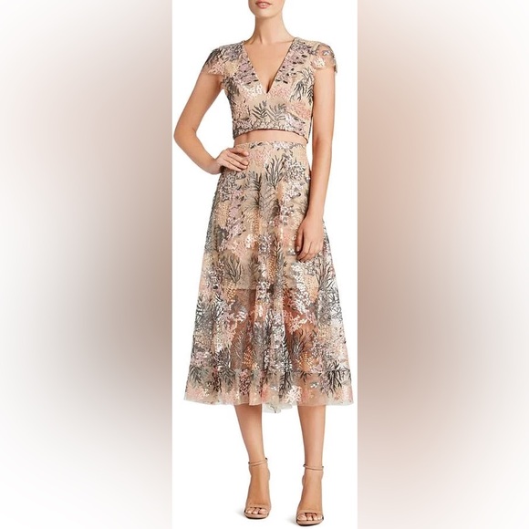 Dress the Population Embroidered Juliana Crop Top & Midi Skirt Set - Picture 2 of 2